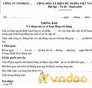 Thông Báo Đóng Cửa